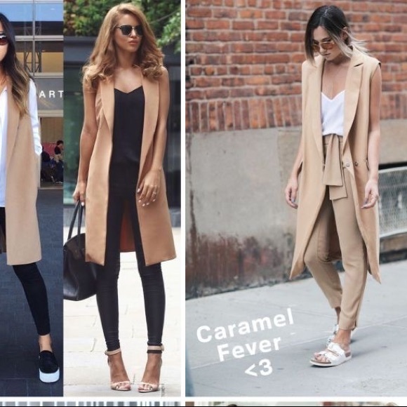 Camel long vest - Picture 4 of 6